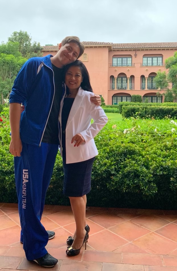 Moore with her son, Michael Moore Jr., who is working in the events industry